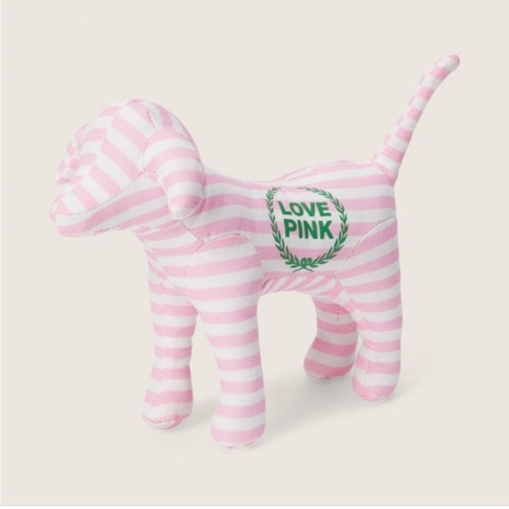 🔥 NWT Limited Edition Victoria’s Secret PINK Dog Cute Pink and White Striped 🐕